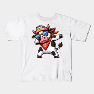 Dabbing Kawaii Cow Kids T-Shirt